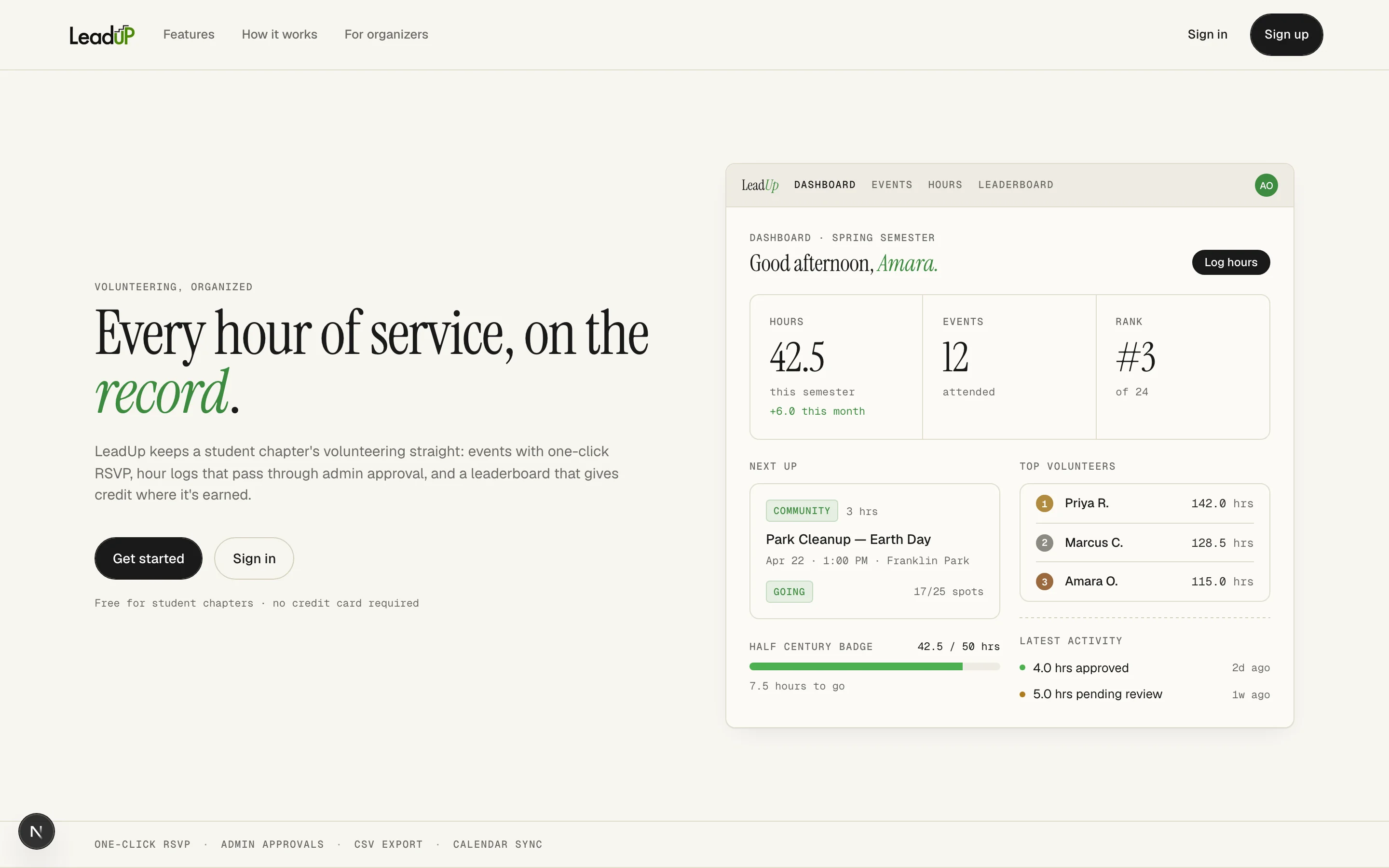LeadUp screenshot 1