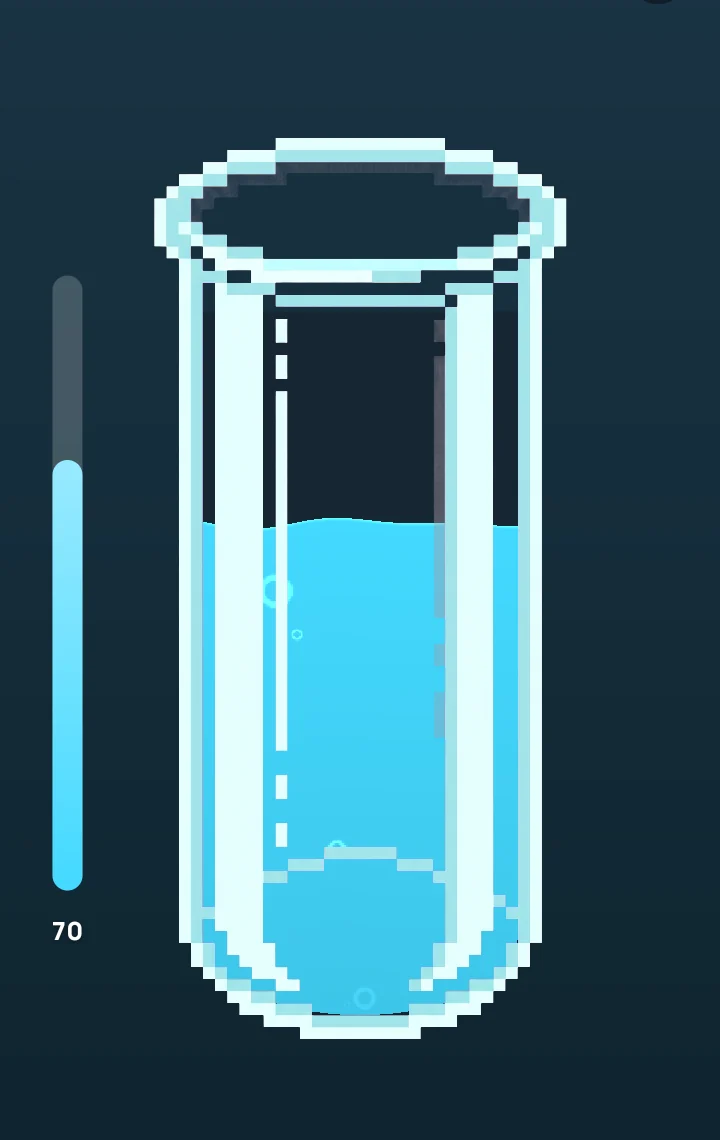 Liquid Bar, the simplest feedback game: a tube that fills as you focus.