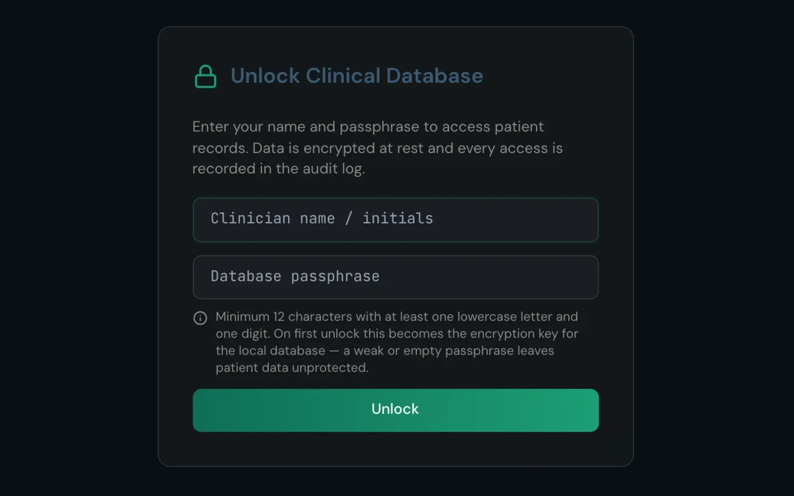 The pebl desktop app's unlock screen.
